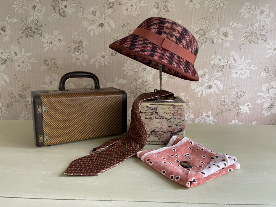 Tweed Print Felt Fedora