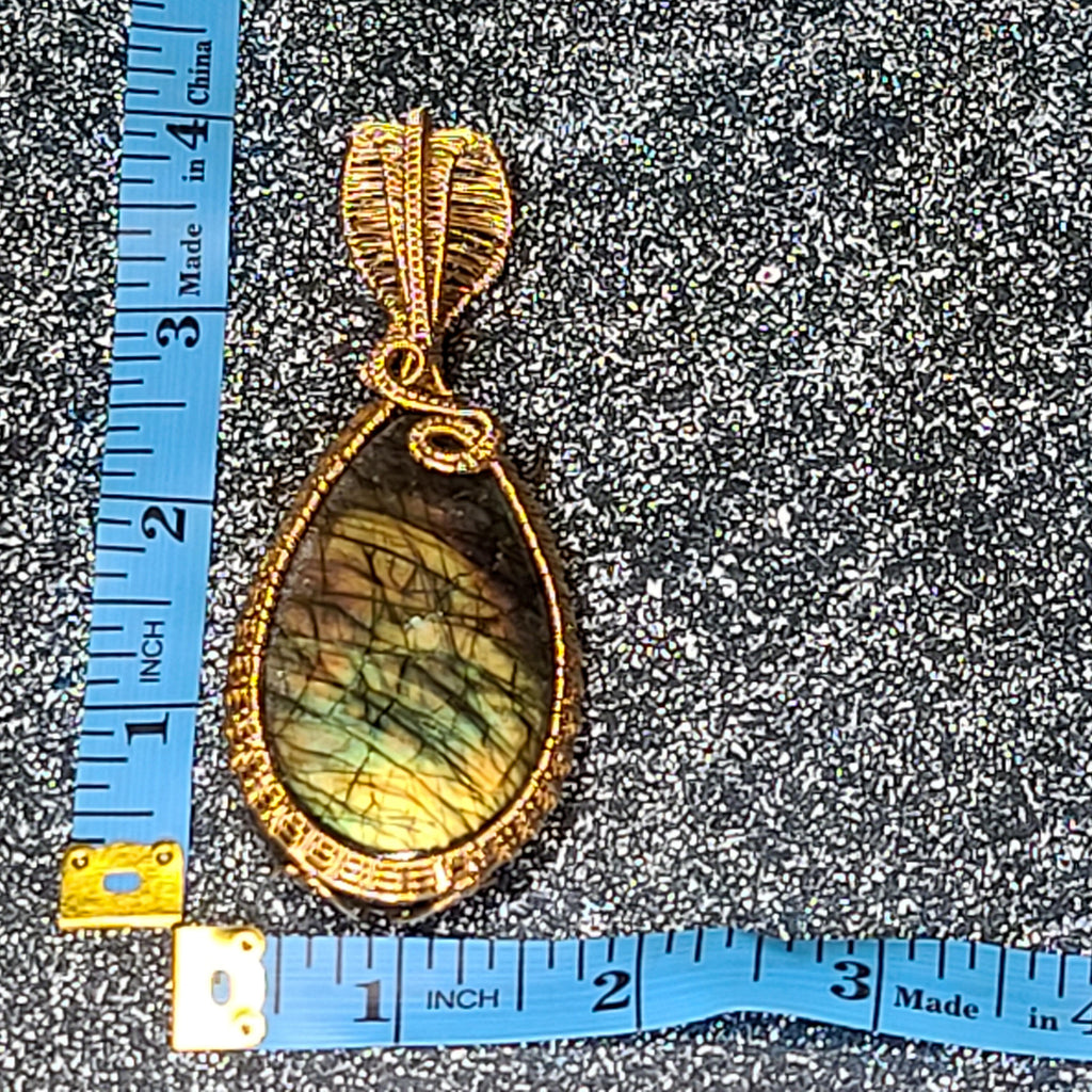 Brass Labradorite Pendant