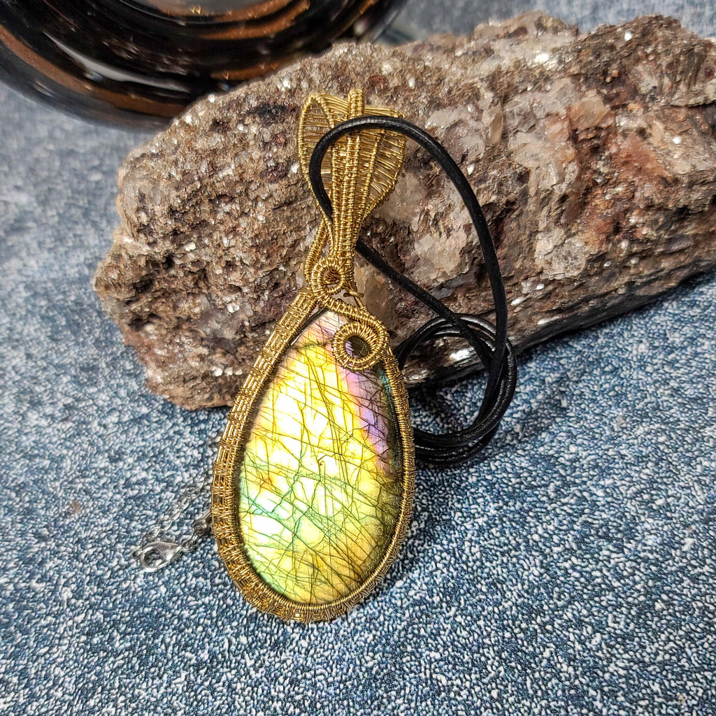 Brass Labradorite Pendant