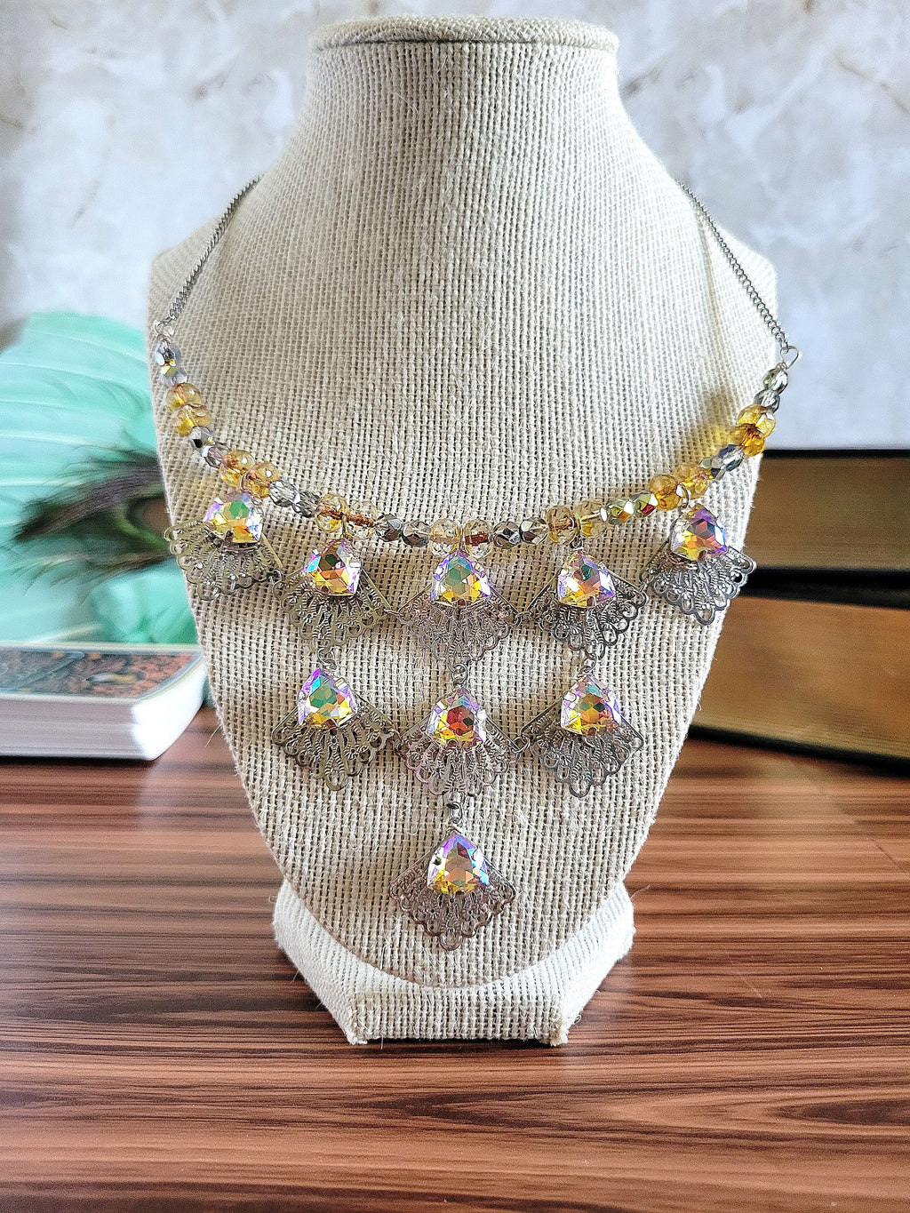 Silver Victorian Fan Collar Necklace