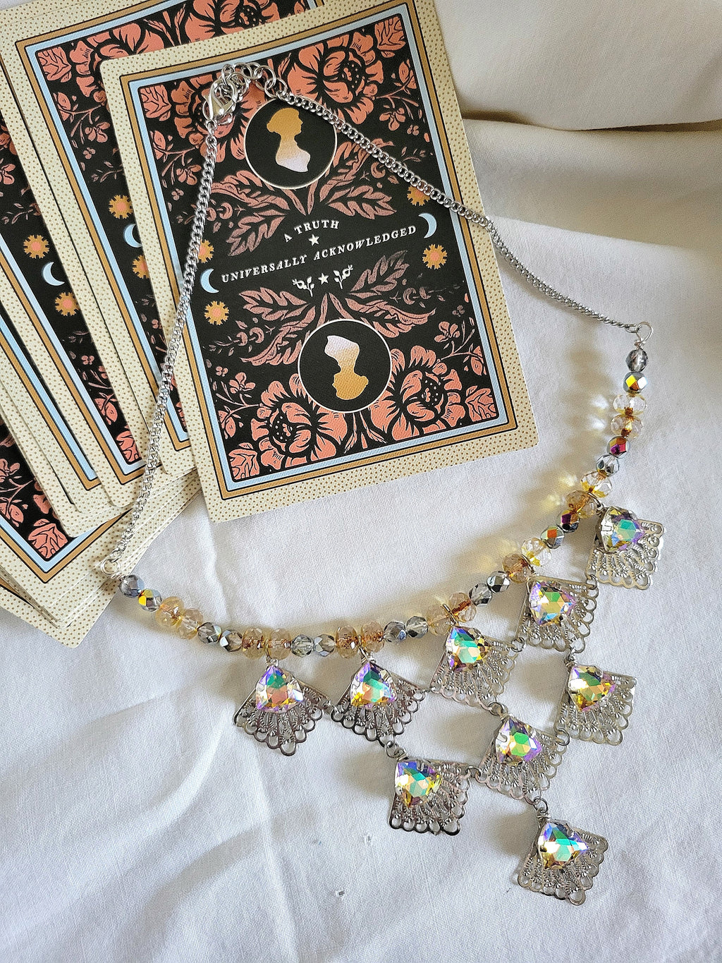Silver Victorian Fan Collar Necklace