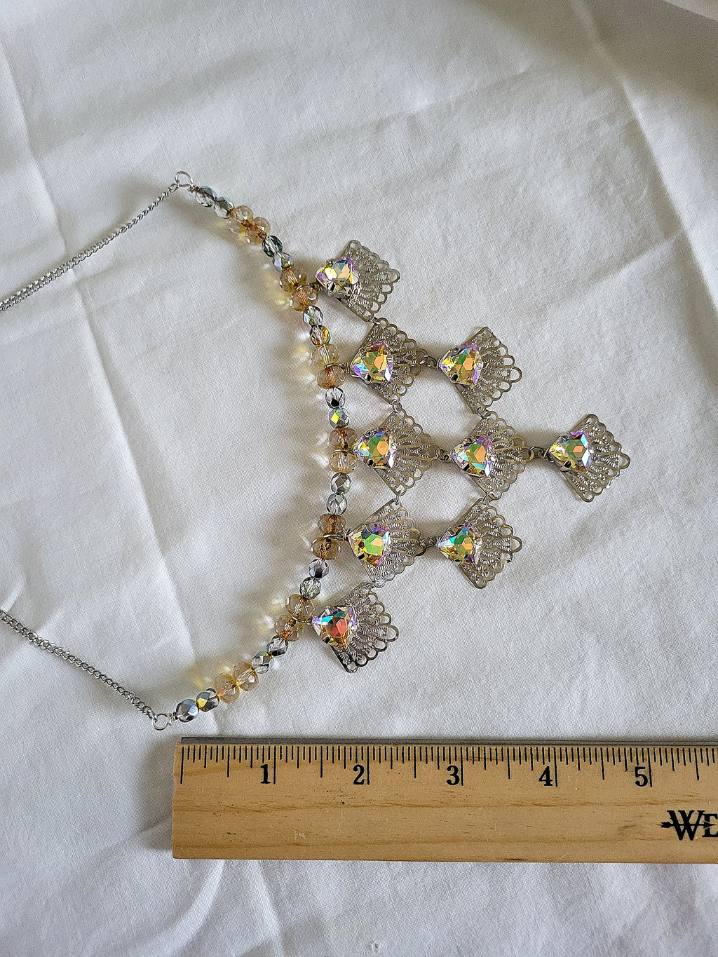 Silver Victorian Fan Collar Necklace