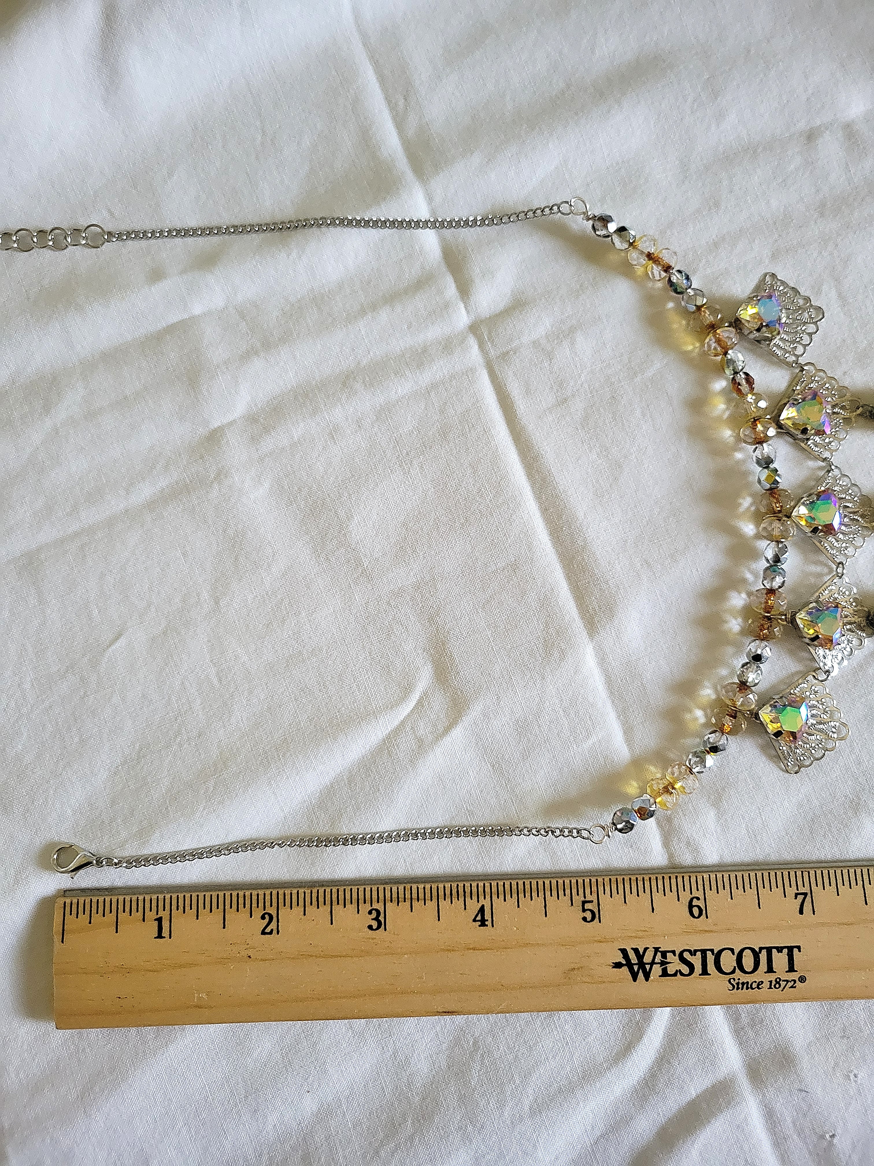 Silver Victorian Fan Collar Necklace