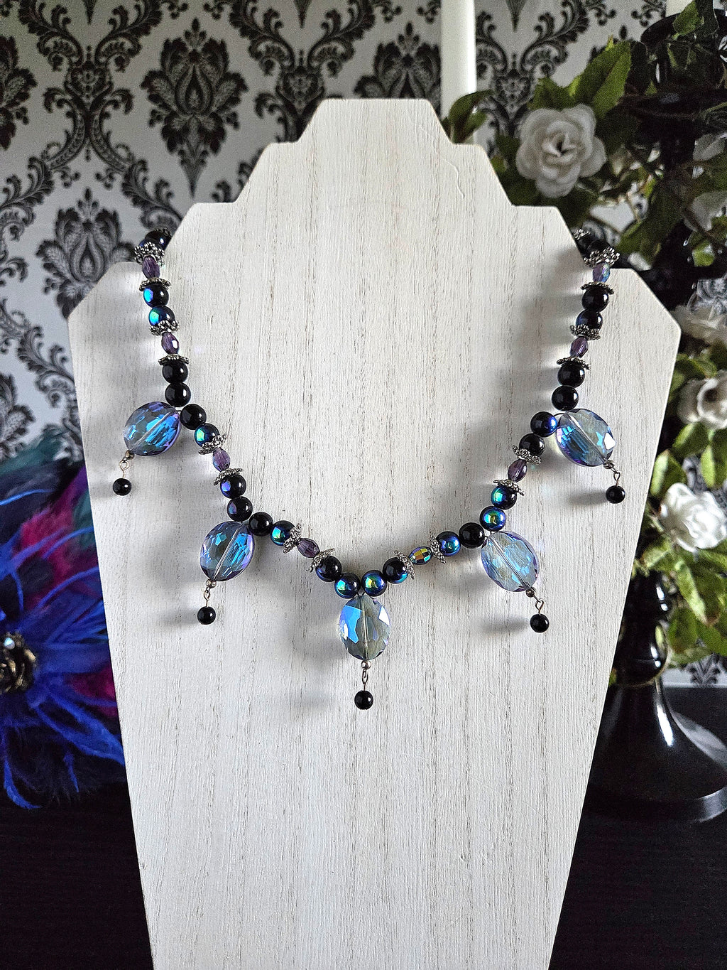 Galaxy-Inspired Handmade Beaded Necklace