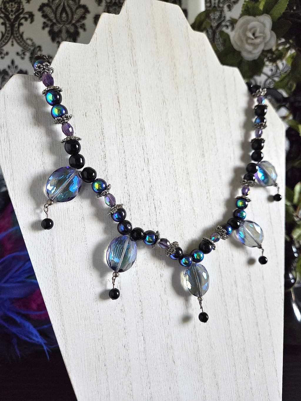 Galaxy-Inspired Handmade Beaded Necklace