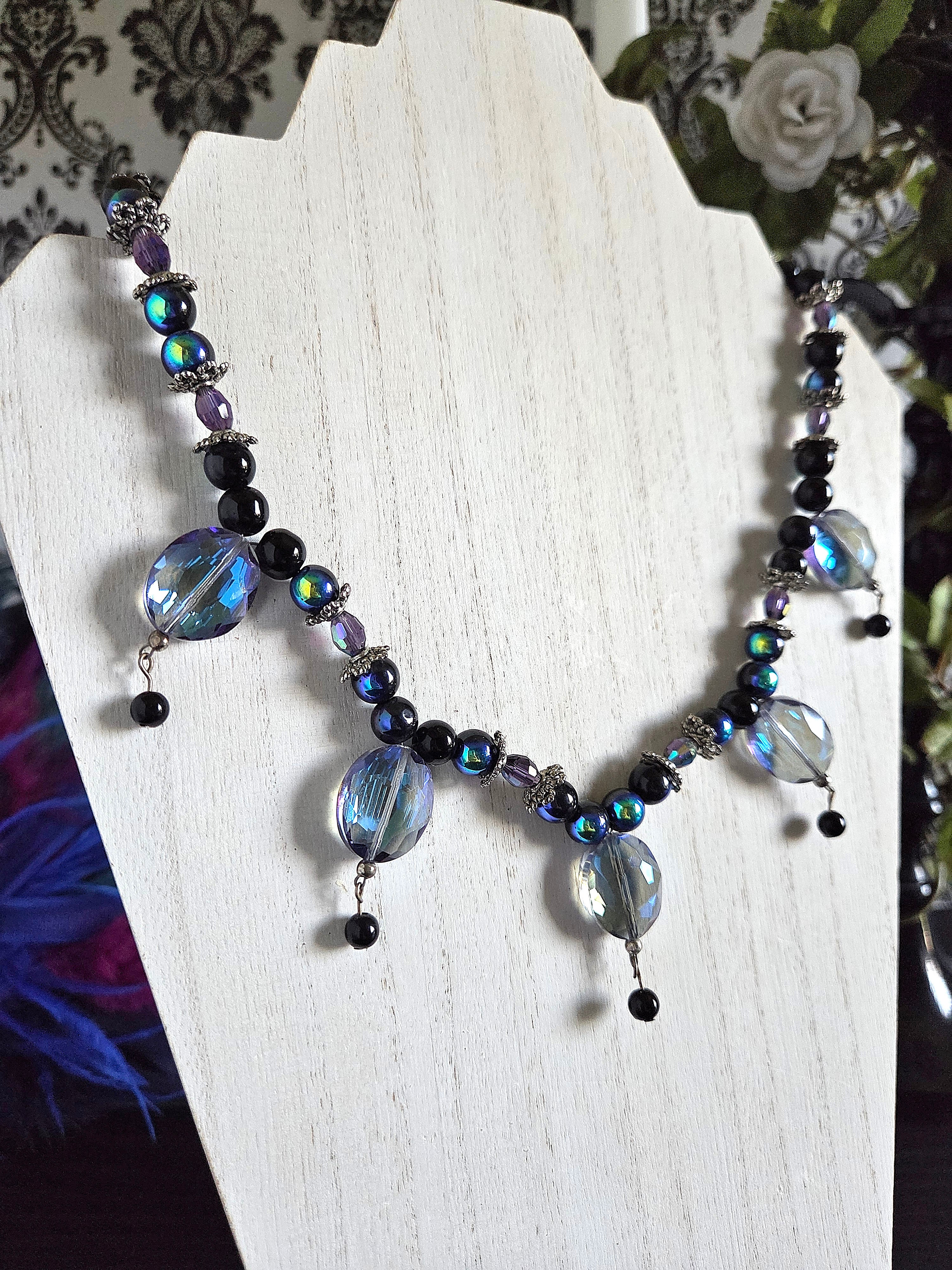 Galaxy-Inspired Handmade Beaded Necklace