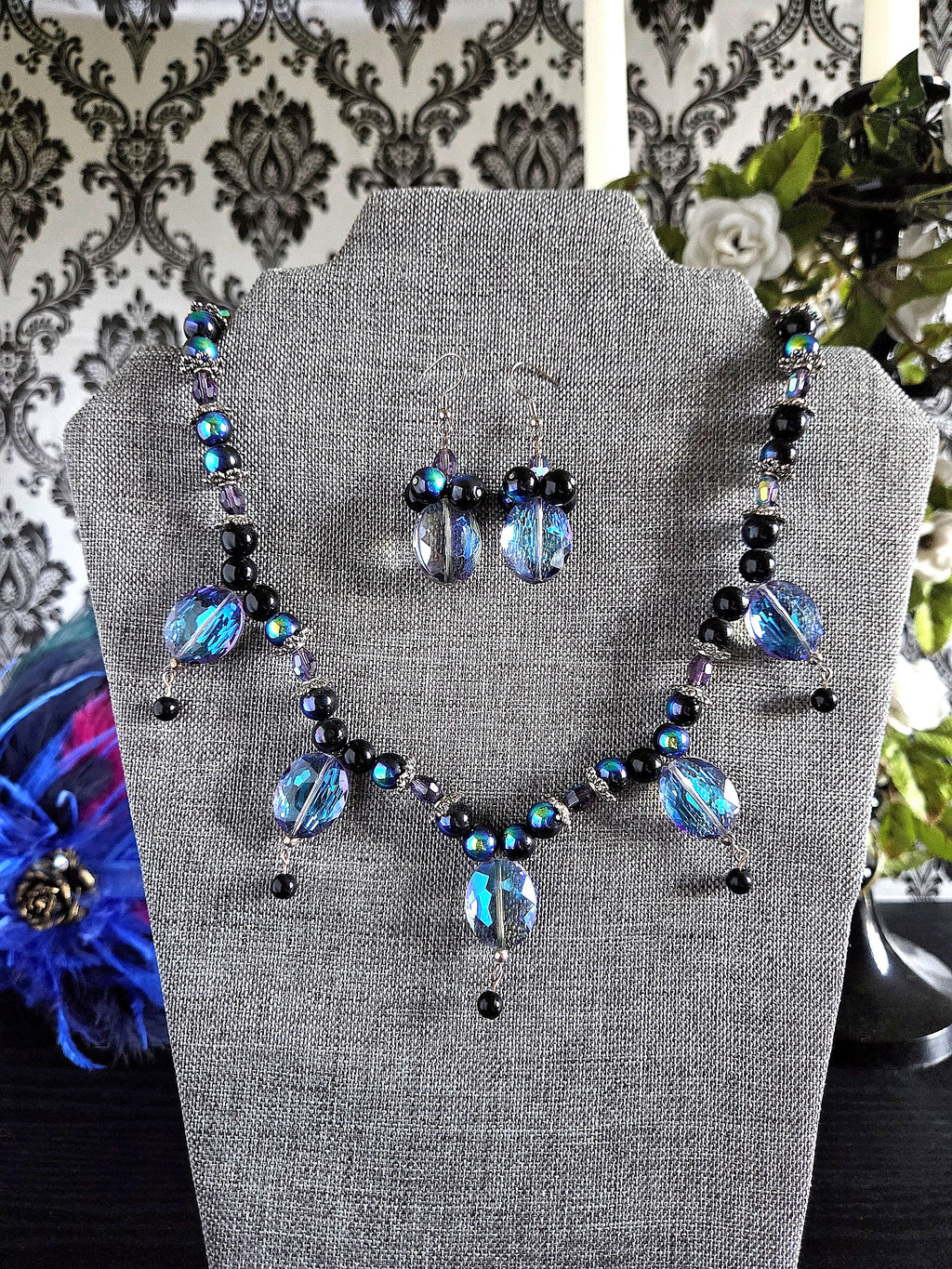 Galaxy-Inspired Handmade Beaded Necklace