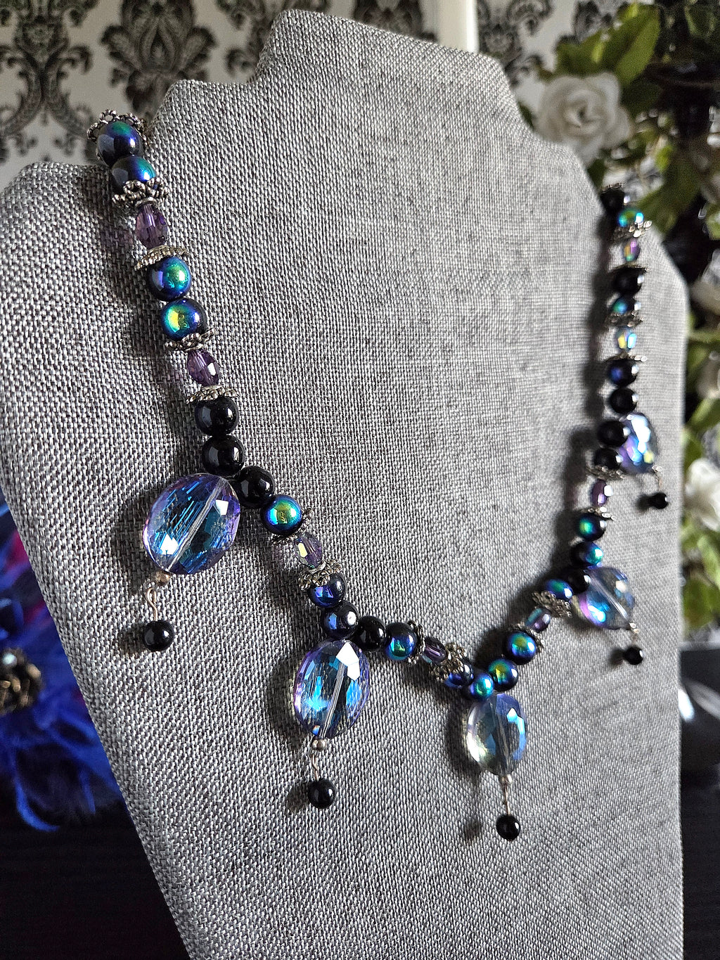 Galaxy-Inspired Handmade Beaded Necklace