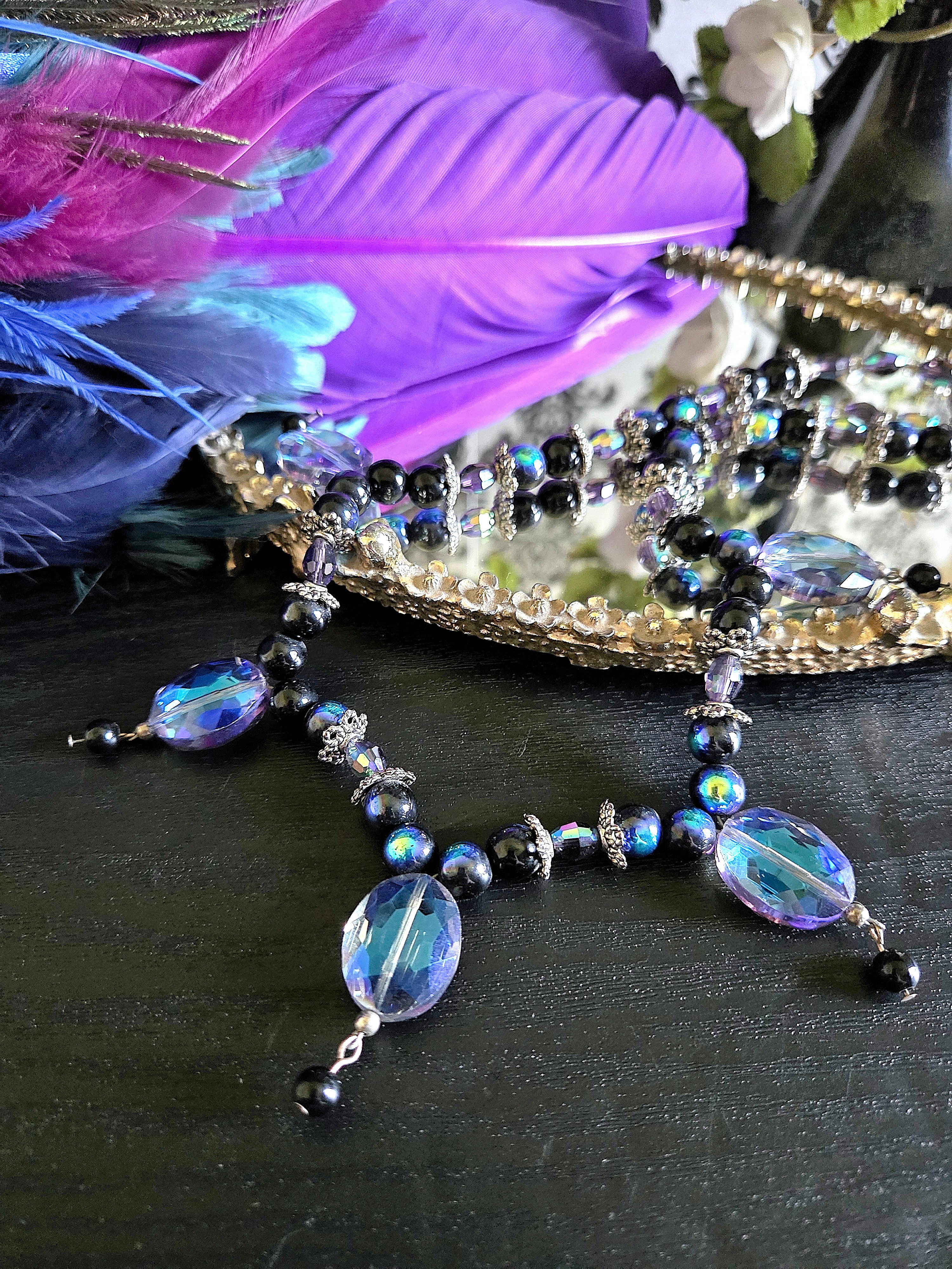 Galaxy-Inspired Handmade Beaded Necklace