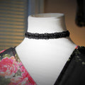Black Velvet Choker. Lovely adjustable choker with lobster claw clasp. 13.5-15.5 inch long × 5/8 inch wide