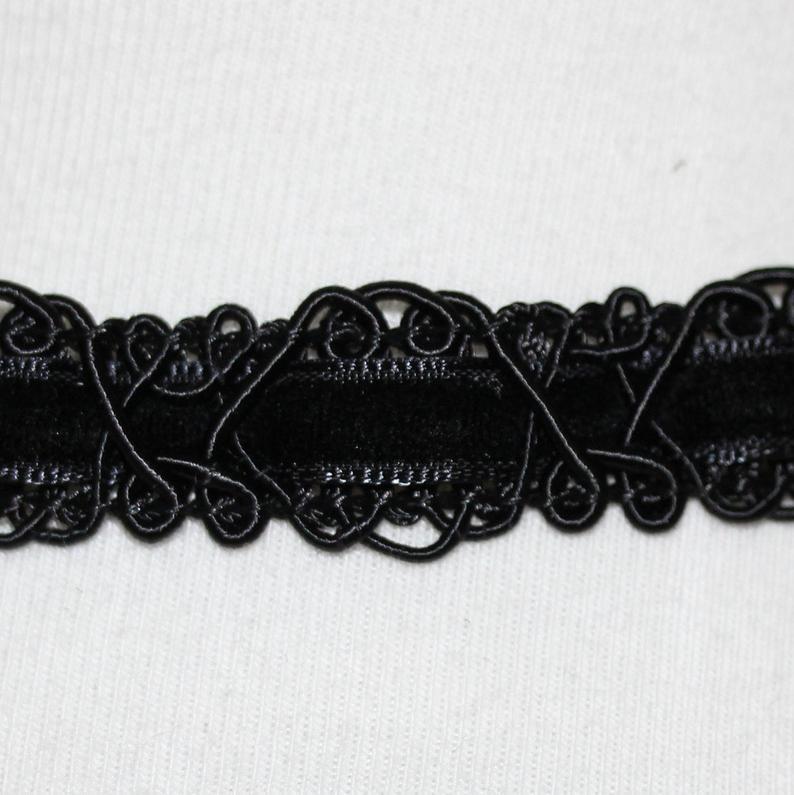 Black Velvet Choker. Lovely adjustable choker with lobster claw clasp. 13.5-15.5 inch long × 5/8 inch wide
