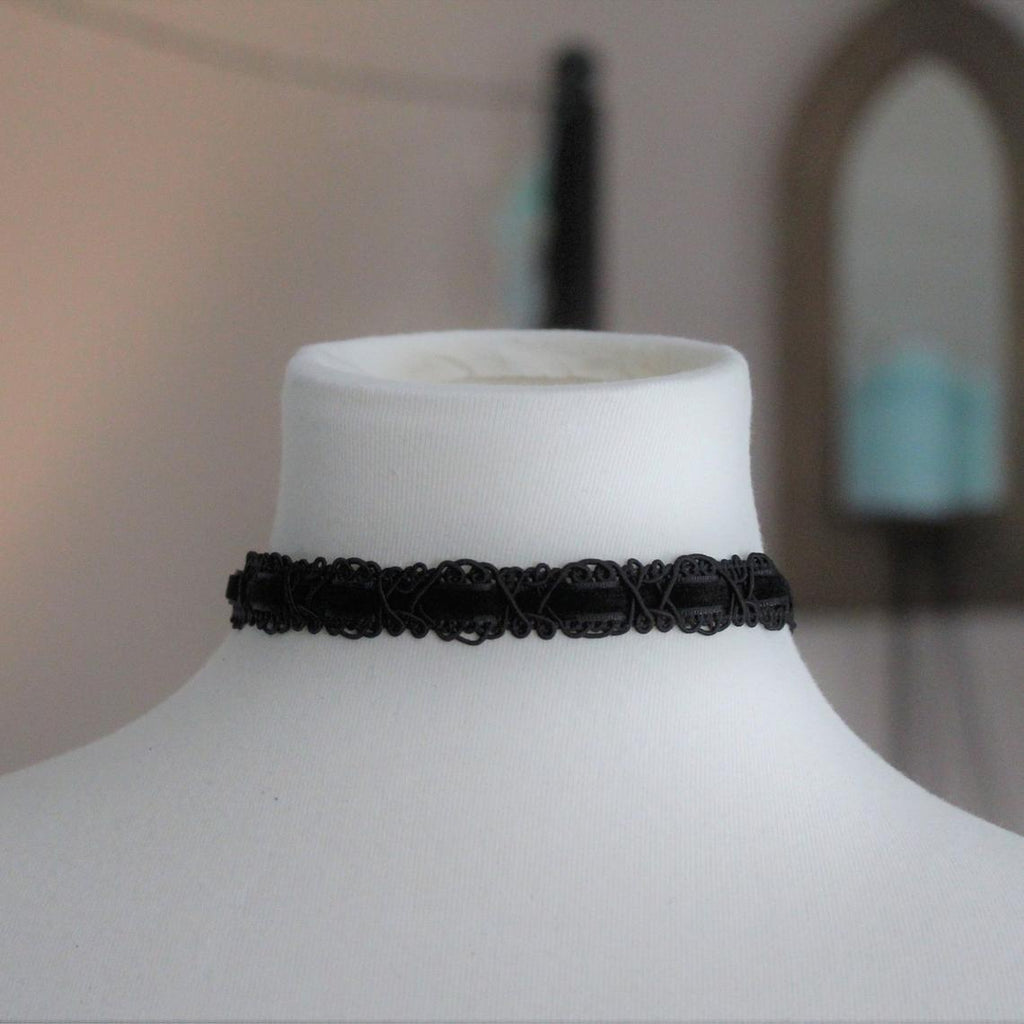 Black Velvet Choker. Lovely adjustable choker with lobster claw clasp. 13.5-15.5 inch long × 5/8 inch wide