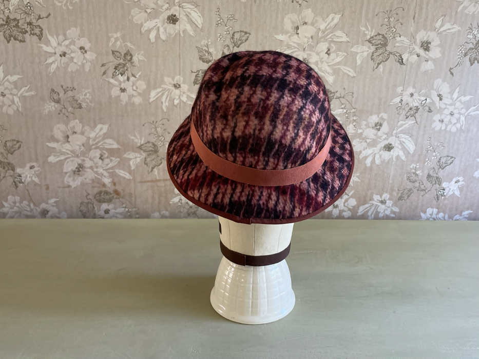 Tweed Print Felt Fedora