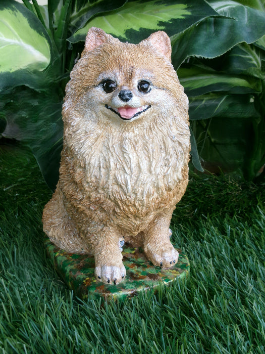 Concrete Pomeranian Statue 4 x 6 x 7.5" high