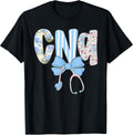 Coquette CNA Nurse Blue Floral Stethoscope Bow Cute Nurse T-Shirt Unisex T-shirt, Sweatshirt, Hoodie, Long Sleeve Tee