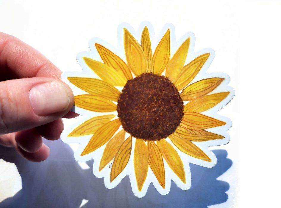 stickers of original sunflower watercolor paintings