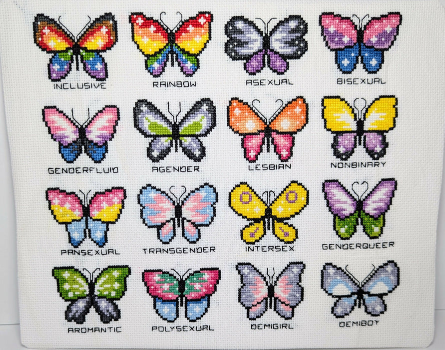 Pride Butterflies Cross-Stitch