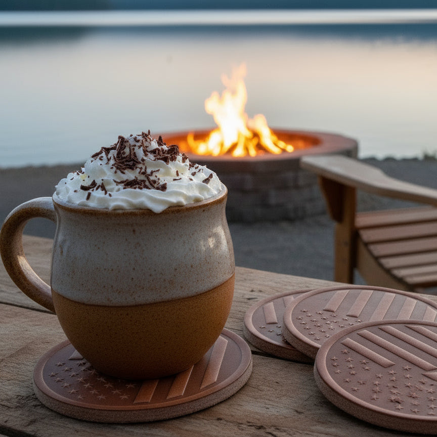 Coaster -Leather American Flag