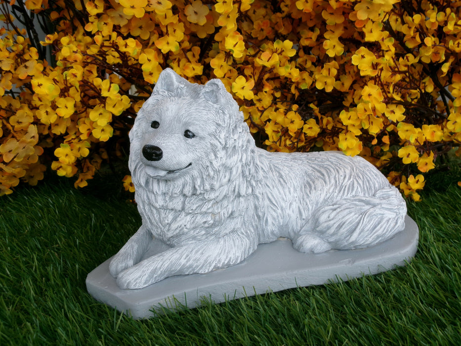 Samoyed Dog Concrete Statue 11 x 6 x 6" High