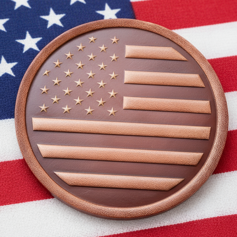 Coaster -Leather American Flag