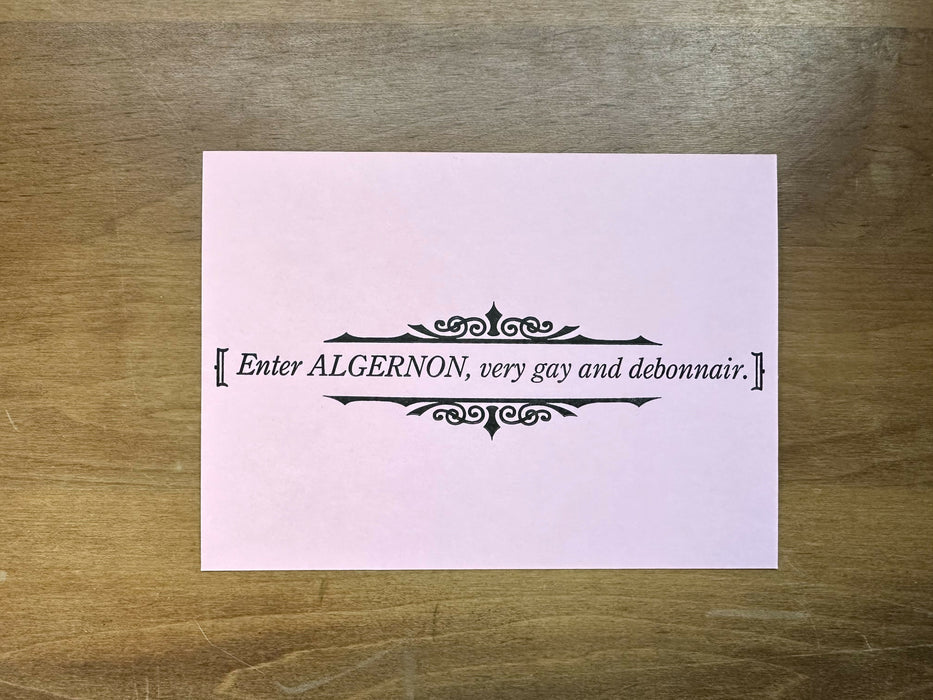 "Enter Algernon" - letterpress print