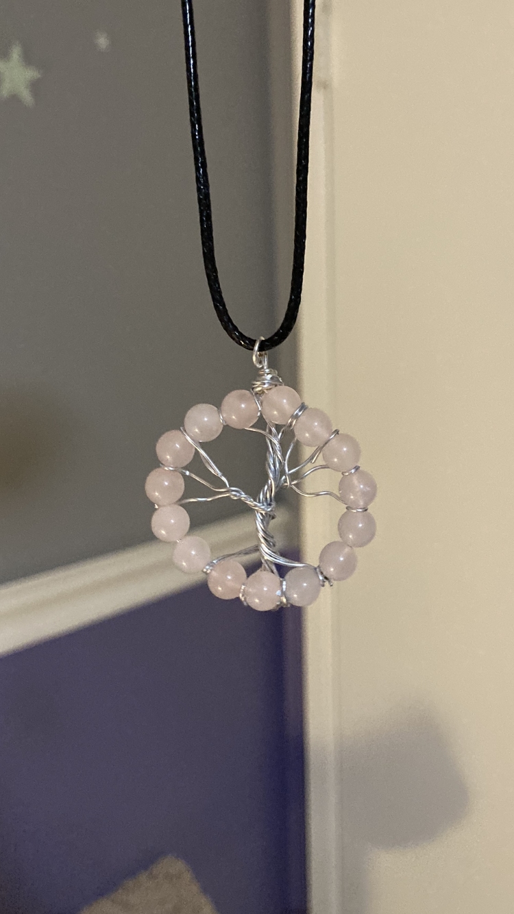 Rose Quartz Tree Necklace