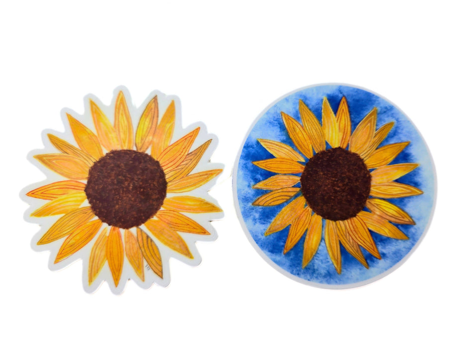 stickers of original sunflower watercolor paintings