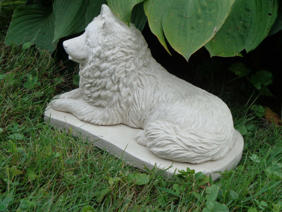 Samoyed Dog Concrete Statue 11 x 6 x 6" High