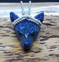 Lapis Wolf's Head Pendant