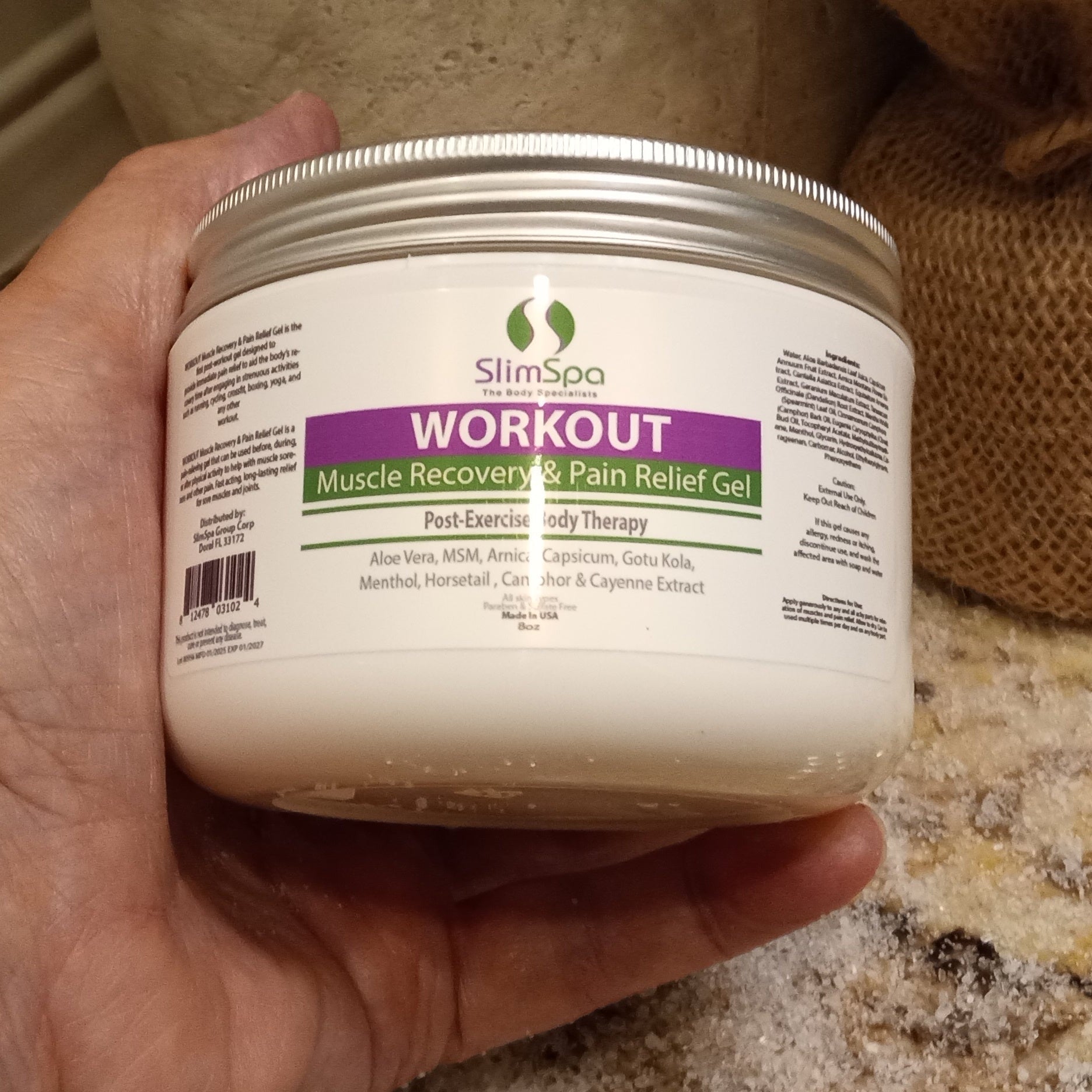 Workout Muscle Recovery & Pain Relief Gel 8 oz.