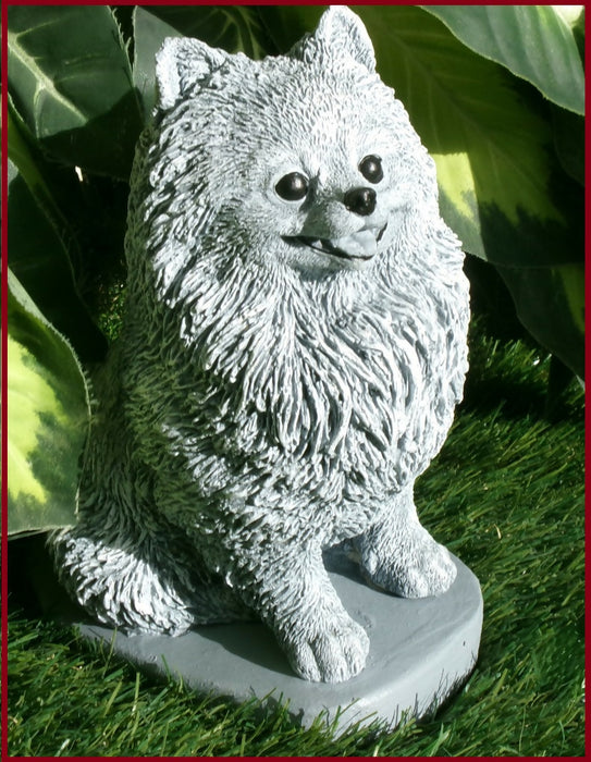 Concrete Pomeranian Statue 4 x 6 x 7.5" high