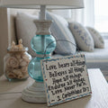 Hand-Painted "Love Never Fails" Scripture Plaque – 1 Corinthians 13:7