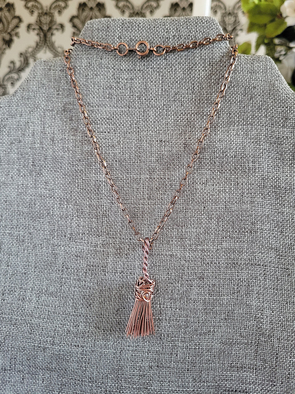 Small Witch's Broom Pendant Necklace