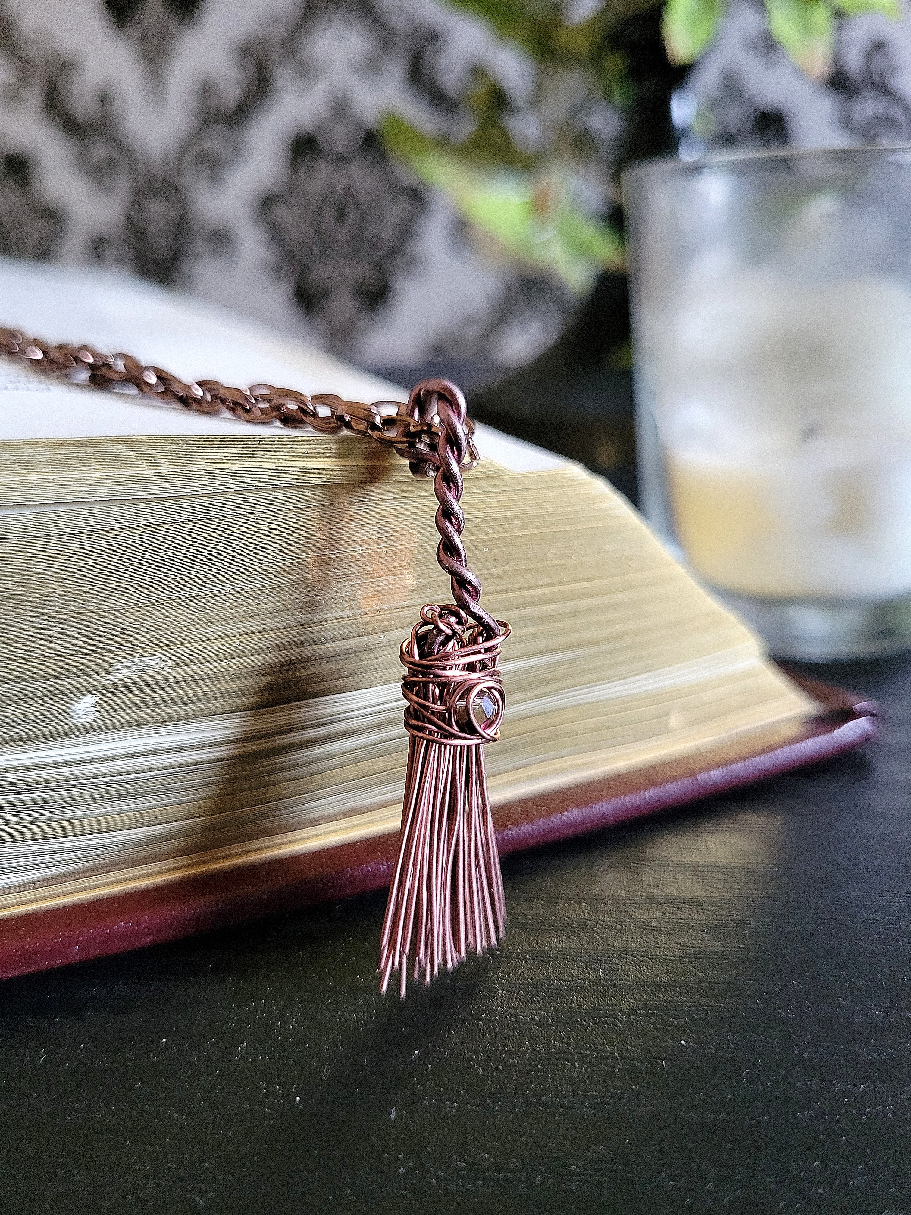 Small Witch's Broom Pendant Necklace