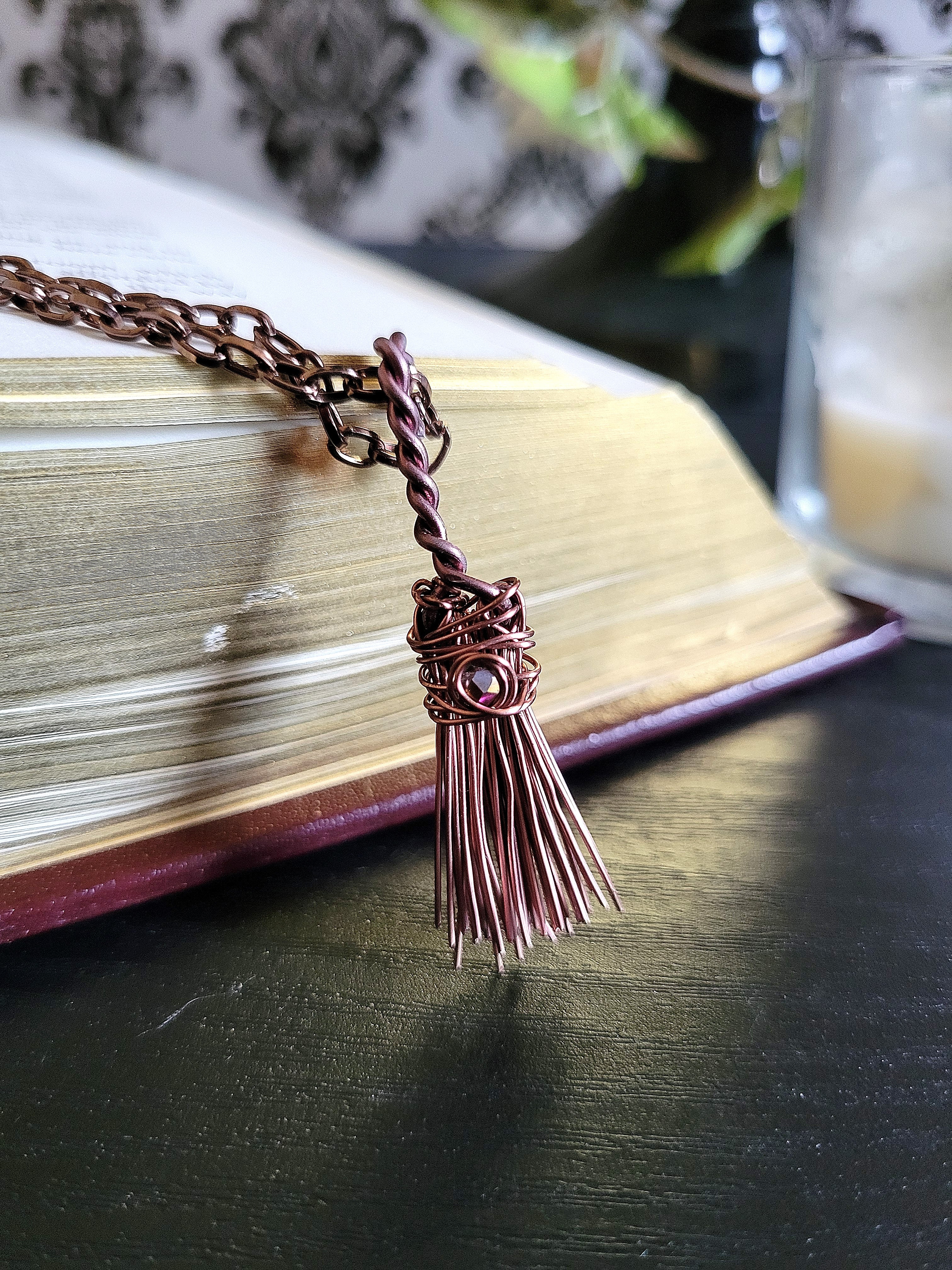 Small Witch's Broom Pendant Necklace