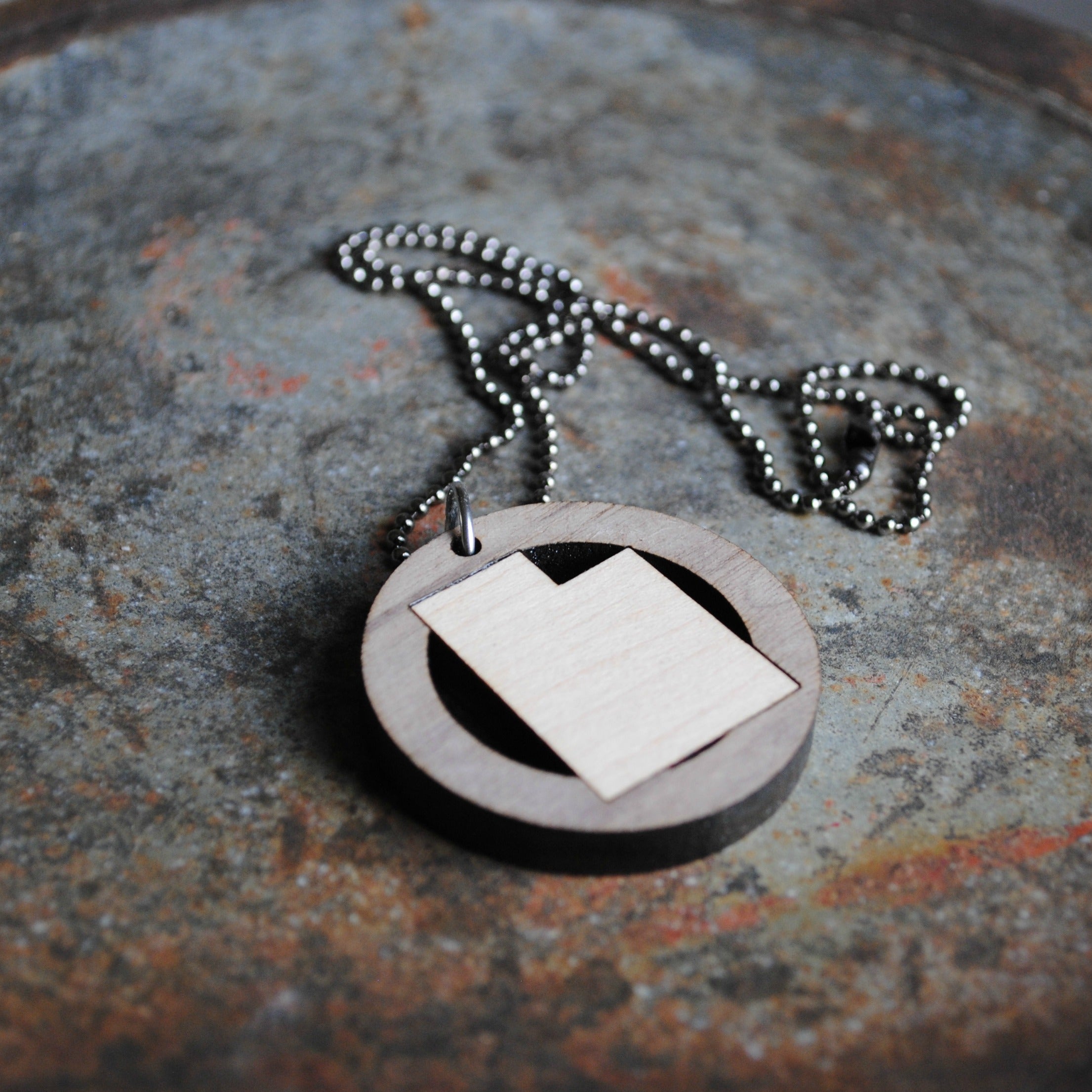Wooden Utah Necklace