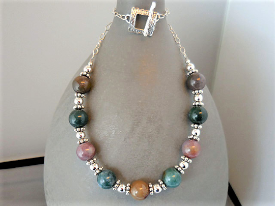 Soochow Jade and Sterling Silver Necklace