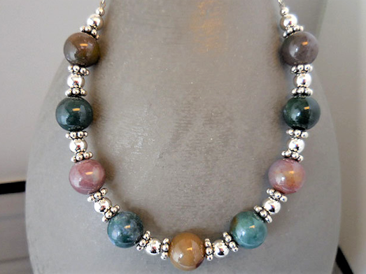 Soochow Jade and Sterling Silver Necklace