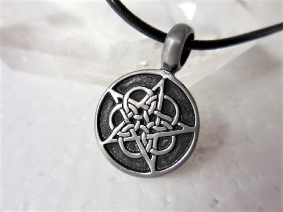 Pewter Celtic Star Pendant on Leather Cord