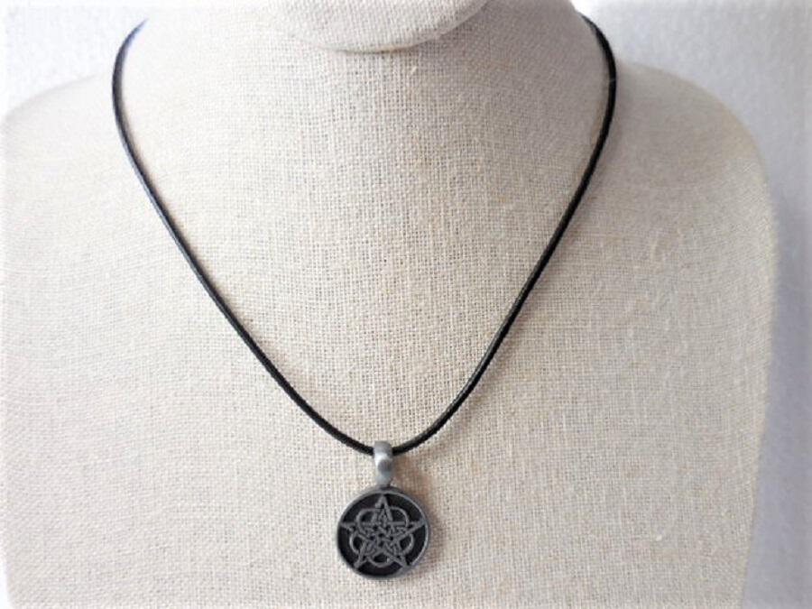 Pewter Celtic Star Pendant on Leather Cord