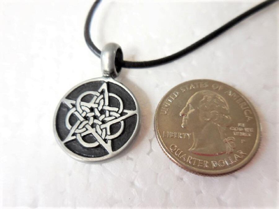 Pewter Celtic Star Pendant on Leather Cord