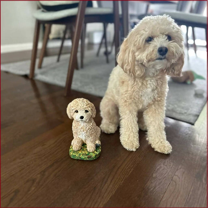 Labradoodle Cockapoo Dog Concrete 4-1/2" x 5-3/4" x 8" high