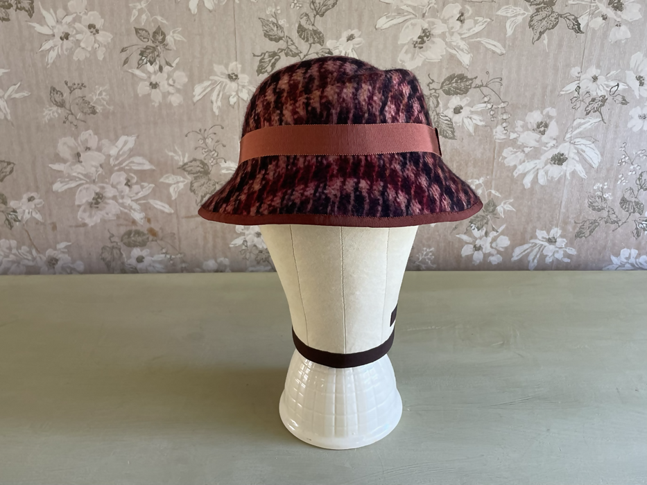 Tweed Print Felt Fedora