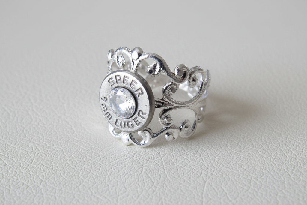 9mm Filigree Bullet Ring