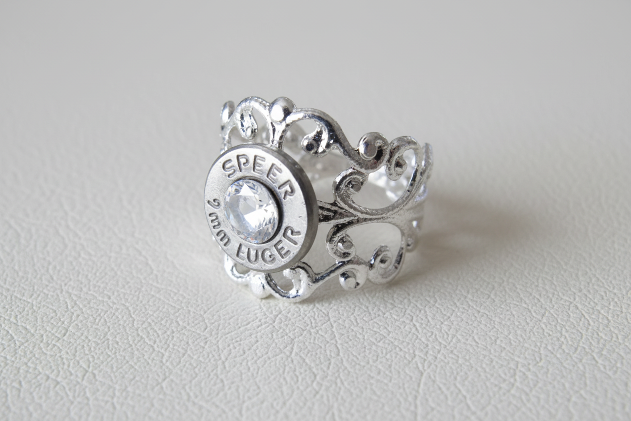 9mm Filigree Bullet Ring