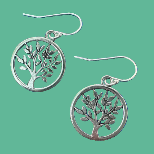 Belva Ann Silver Tree Earrings