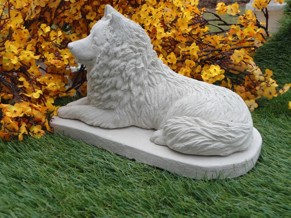 Samoyed Dog Concrete Statue 11 x 6 x 6" High