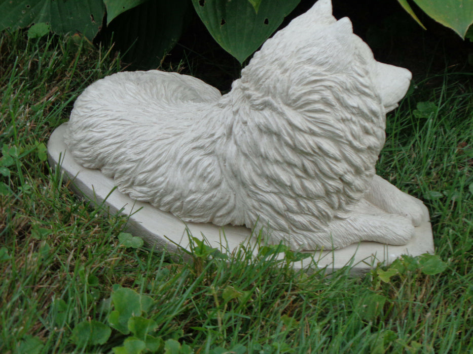 Samoyed Dog Concrete Statue 11 x 6 x 6" High