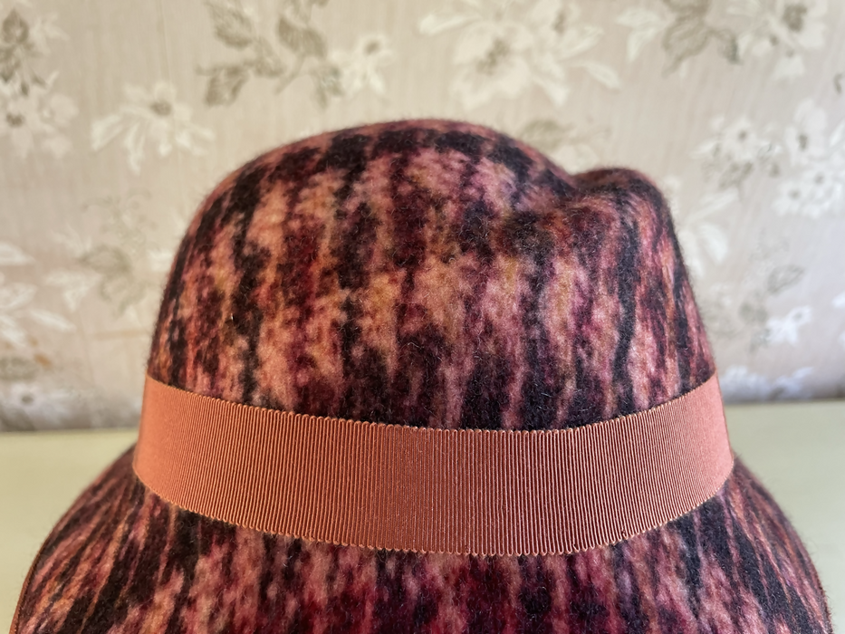 Tweed Print Felt Fedora
