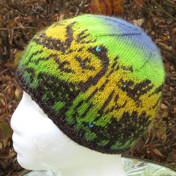 Knitting pattern - Stranded Dinosaurs Beanie